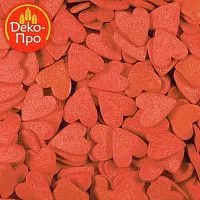 Посыпка сердечки красные больш., 50г.