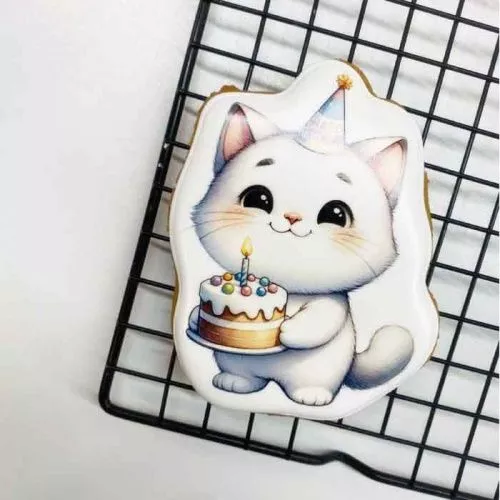 Пряник имбирный "Кот с ДР", 10*8см Пряник имбирный "Кот с ДР", 10*8см