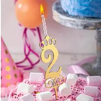 Топпер-свеча "2" золото