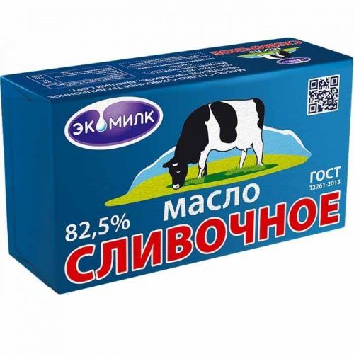 Масло сливочное "Экомилк" коровка 82,5%, 450г.