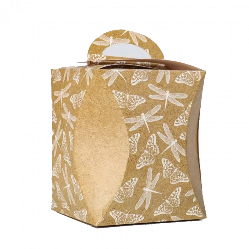 Коробка для кулича "Стрекозы и бабочки" 12,4*12,4*16см