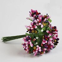 Застежка "Букет", цветы розовые 12 шт.