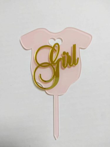 Зеркальный акриловый топпер "Girl", цветной